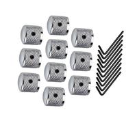 Piezas de repuesto para guitarras 10 Uds. Perillas De Control De Velocidad De Guitarra De Metal Con Llave Pequeña Para Piezas De Guitarra Eléctrica (Color : Silver)
