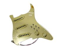 Piezas de repuesto para guitarras eléctricas ST golpeador precableado SSS pastillas de espejo dorado cargadas 3 palancas interruptor trifásico Kit Pastillas Pickguard
