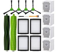 Piezas de repuesto para iRobot Roomba E5 E6 E7 i2 i3 i3+i4 i4+ i5 i5+ i6 i6+ i7 i7+ i8 i8+/Plus i1 E i j Series Robot Aspiradora, 1 juego de cepillos de rodillo multisuperficie, 4 bolsas de aspiradora