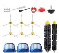 Piezas de Repuesto para iRobot Roomba Serie 600 610 620 650 675 677 692 671, Kit de Accesorios para Aspiradoras-Incluye 6 Cepillos Laterales, 3 Filtros, 1 Rueda Giratoria Delantera, Cepillo de Cerdas