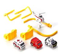 Piezas de repuesto para pistas de carreras CubicFun - coches, helicóptero, varillas giratorias, puente levadizo y soportes de aterrizaje