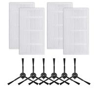 Piezas de repuesto para Tapo RV30 Max para Plus RV20 Max Plus - 4 filtros HEPA 6 cepillos laterales Kit - Cerdas de nailon limpieza profunda esquinas eliminación de pelo de mascotas juego de