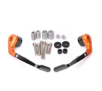 Piezas de Repuesto para Yamaha YZF R1 R3 R6 R15 R25 R7 R125 Universal Motocicleta CNC Aluminio Manillar Protector De Palancas Piezas modificación(Orange)