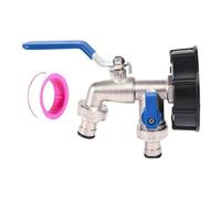 Piezas de riego de metal metálico genérico para jardín - Conexión de tubo de fundación - Adaptador de válvula exterior con conexiones impermeables, camping, invernadero, camión de lavado Integral