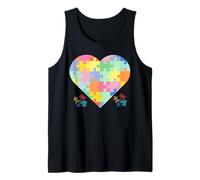 Piezas de Rompecabezas Pastel en un corazón Camiseta sin Mangas