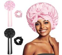 Piezas De Tapa De Cabello De Streamer De Color, 2 Piezas Con Panecillo Intestinal Grande, Paquete Nocturno Simple, Gorra De Cuidado De Cabello Clásica, Accesorios De Peinado