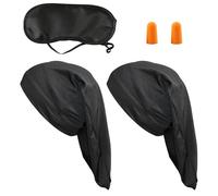 Piezas De Tapas Negras De Tubo Largo, 1 Par De Tapones Para Los Oídos Y 1 Pieza De Máscara Para Los Ojos, Tapa Para Dormir, Ranura Nocturna Elástica, Equipo Para Dormir