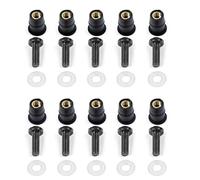 Piezas de Tornillo 10 Unids/Set Tornillos De Motocicleta Pernos M6 Negro Bicicleta Parabrisas Tuerca Perno Tornillo Kit