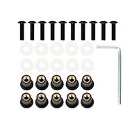 Piezas de Tornillo 10 Unids/Set Universal Motocicleta Parabrisas Faster Kit M5 X 15mm Tuerca Perno Arandela Tornillo Carenado Sujetadores De Pantalla(Nero)