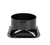 Piezas de ventilación, Conector de conducto de cocina, plástico ABS negro for manguera de 100-300mm de diámetro, válvula de retención, brida cuadrada, resistencia al viento