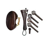 Piezas De Violín 4/4 De Madera De Ébano Natural, Accesorios, Clavijas/pieza Trasera/mentonera Con Abrazadera, Afinador Fino De Tripa De Cola De Corcho Profesional Accesorios Violín (Color : 01)