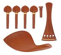Piezas de Violín con Reposamuñecas, Cordal de Violín, Pasador Final, Clavijas de Afinación de Madera, Juego de Accesorios 4/4 de Repuesto, Tripa de Cola de Mentonera, 4 Clavijas