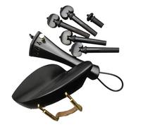 Piezas de violín de madera de ébano 4/4, clavijas de violín, pasador final, mentonera con abrazadera, afinador fino piezas y accesorios violín