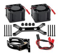Piezas EspecíFicas RC para Arrma para Kraton para Outcast para X-maxx 6S 8S 1/5 Actualización Ventilador De Refrigeración Dual 4985 1717 Kit Disipador Calor Motor Accesorios Coche RC(Black)