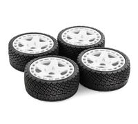 Piezas EspecíFicas RC para Arrma para WRC para KM Citroën C3 Feishen para Mustang CNE 1/7 1/8 Juego Neumáticos Ruedas 17mm/14mm Hex W197 RC Accesorios Actualización(White)