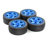 Piezas EspecíFicas RC para Arrma para WRC para KM Citroën C3 Feishen para Mustang CNE 1/7 1/8 Juego Neumáticos Ruedas 17mm/14mm Hex W197 RC Accesorios Actualización(Blue)