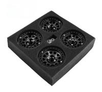 Piezas EspecíFicas RC para Axial para Scx10 II para Trx4 1/10 4 Uds. Llanta De Rueda Beadlock Aleación Aluminio 2.2 Pulgadas Traje para Cubo Accesorios Trepador Control Remoto(Black)