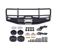 Piezas EspecíFicas Rc Para Chasis Para LC80 Para SCX10 Para TRX4 Escala 1/10 Parachoques Delantero ARB De Tubo Metálico Barra De Cabrestante Parachoques Piezas Mejora Para Crawler RC(B with lamp)