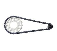 Piezas EspecíFicas RC para LOSI para Promoto-MX 1/4 Acero 10T Engranaje Delantero 36T Engranaje Trasero Juego Cadena Piñón 70 Secciones Accesorios De Actualización RC(Silver)
