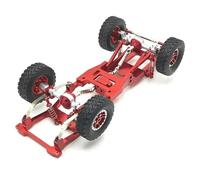 Piezas EspecíFicas RC para Mn82 LC79 Kit De Chasis con Estructura Metálica Eje Caja Cambios Neumáticos Eslabones Barra Tracción Soporte Amortiguador Fijaciones Resorte Coche RC(Red)