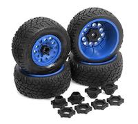 Piezas EspecíFicas RC para Slash para Arrma para Senton para Huanqi 727 para Vkar 10sc para Hpi 1/10 Neumáticos De Camión Recorrido Corto Rueda con Coche Hexagonal RC(Blue)