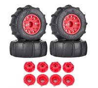 Piezas EspecíFicas RC para Traxxas para Slash para ARRMA para SENTON para Vkar SCTX10 Escala 1/8 1/10 4 Neumáticos116 Mm para Camión Pista Corta Ideales para para Arena Coches RC(Red)