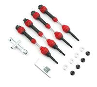 Piezas EspecíFicas RC para Traxxas para VXL para Slash para Rustler para Hoss para Stampede 4X4 1/10 4 Uds/2 Uds Eje Transmisión Trasero Acero Piezas Coche RC(Red,Front Rear)