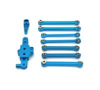 Piezas EspecíFicas RC para Wltoys 1/12 124006 12423 12427 12428 Mejora De Metal Grupo Dirección con Varilla Fija Brazo Servo Piezas Mejora para Coches RC(Blue)