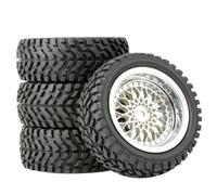 Piezas EspecíFicas RC para Wltoys para Traxxas para Tamiya para 144001 para Scx10 para TRX-4 1/14 1/16 1/10 Neumáticos Rueda 12mm Bujes Hexagonales Piezas De Coche RC(Silver)
