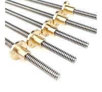 Piezas for impresoras 3D: tornillo de avance T10, paso de 2 mm, varilla de tornillo tipo T de 4 mm, longitud de 100-550 mm, tornillos trapezoidales con tuerca (1 unidad)(Lead 2mm,250MM With Nut)