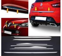 Piezas Homry mne compatibles con Renault Clio IV 2012-2018 7 piezas tiras cromadas y accesorios y cubiertas en acero inoxidable