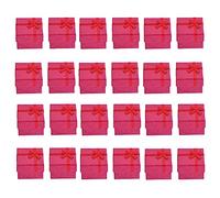 Piezas Joyero Ni?as Organizador de Joyas Mini Caja de Viaje Caja de Regalo Collares Pulseras Pendientes Anillos Caja con Bowknot para La Píldora de Navidad 4X4x3cm Rojo