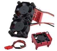 Piezas Mejora Coche Rc Para Traxxas Para Slash 4x4 Para Stampede Para Rustler Para Hoss Velineon Disipador Calor Para VXL-3s ESC Ventilador Refrigeración Motor Piezas Control Remoto(Red)