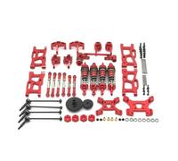 Piezas Mejora Coche RC para Wltoys 124019 144010 144001 144002 124017 Kits Modificación De Piezas De Mejora De Metal Juego De Amortiguadores De Brazo Oscilante Accesorios para Autos RC(Red)