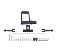 Piezas Mejora Modelos RC para Bat para Vanquish para Phoenix Vs4-10 F10 1/10 RC Crawler Soporte Servo Aluminio Y Enlace Dirección Hidráulica A Escala para Piezas Eje Portal(Black)