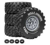 Piezas Mejora RC para Arrma para Mojave para Traxxas para UDR 1/8 1/7 RC Car MX2.5 Pulgadas Neumáticos Rueda Camión Corto Carretera para Arena Todoterreno Piezas Mejora(Gray)