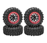 Piezas Mejora RC para Ascent18 para Scx24 para Trx4M 1/24 Y 1/18 RC Crawlers Coche Aluminio Beadlock Ruedas Barro para Neumáticos Terreno Conjunto Piezas Mejora(Black)