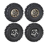 Piezas Mejora RC para Axial para Scx24 Ax24 para Fcx24 1/24 RC Crawler Car 4 Uds 1,0 Pulgadas Latón Beadlock Rueda para Cubo Llantas Conjunto Neumáticos 62 22Mm Piezas Mejora