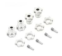 Piezas Mejora RC para Traxxas para E-Revo 3.3 para E-maxx para Summit para Slayer Pro 4X4 1/10 RC Monster Truck Aluminio 17mm Rueda Estriada Piezas Tuerca para Cubo Hexagonal(Silver)
