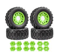 Piezas Mejora RC para Traxxas para HSP para Tamiya para HPI RC Neumáticos Coche Todoterreno Corto Truc 4 Uds 110mm Neumático Goma 12MM 14MM 17MM Piezas Repuesto(Green)