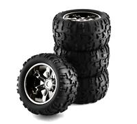 Piezas Mejora RC para Traxxas para Maxx para E-Revo para Arrma para Kraton para Kyosho 1/8 RC Car 4 Uds Neumáticos Goma Rueda Metal 156Mm Piezas Mejora Hexagonales 17Mm(Gray)
