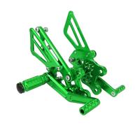 Piezas Motocicleta CNC Clavijas Pie Ajustables Pedales Estriberas Descanso para Kawasaki para ZX-14R para ZX14R para ZX 14R ABS 2012-2017 Reposapiés Delanteros(Verde)