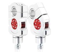 Piezas motocicleta Compatible Con Suzuki Moto Pit Dirt Bikes Manillar Elevador Montaje Elevadores De Manillar Manillar De Motocicleta Accesorios De Abrazadera Ascendente(Silver and red)