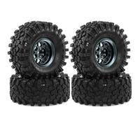 Piezas Orugas RC para Axial para SCX10 90046 AXI03007 D90 para Traxxas para TRX4 1/10Piezas Coche RC Neumáticos sobre Orugas 2,2Pulgadas Llantas Rueda con Cuentas Hexagonales(Titanium)