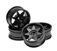 Piezas Orugas RC para HSP 94122 para Tamiya XV01 para TT02 para HPI para Kyosho para Sakura CS D4 1/10 RC Piezas Actualización Coche Llantas Aleación Metal Bujes(Black)