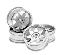 Piezas Orugas RC para HSP 94122 para Tamiya XV01 para TT02 para HPI para Kyosho para Sakura CS D4 1/10 RC Piezas Actualización Coche Llantas Aleación Metal Bujes(Silver)