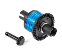 Piezas Orugas RC para Losi 5ive-t para Rofun para Rovan Lt para Km X2 1/5 RC Piezas Actualización Coche Metal Diff Helicoidal Conjunto Engranaje Trasero Delantero(Blue,Rear)