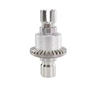 Piezas Orugas Rc Para MJX Para Hyper Go 16207 H16BM-PL 1/16 14210 H14BM 14301-02-03 1/14 Engranaje Diferencial Delantero Trasero Metal Piezas Coches RC Mejoradas(Silver)