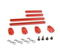 Piezas Orugas RC para Tamiya para TT02 RC Accesorios Piezas Coche Conjunto Montaje Poste Cuerpo Ensamblado Metal Ajuste Altura Sin Herramientas con Clips R Una Sujeción Segura(Red)