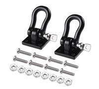 Piezas Orugas RC para Traxxas para TRX4 para Axial para SCX10 1/10 RC Piezas Coche Mejoras Accesorios Ganchos Remolque Metal Grilletes(Black,2pcs)